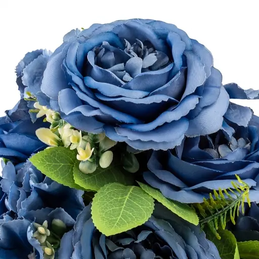 Букет “Квітковий коктейль” (7 бутонів троянд, 4 гортензії), синій, 51 см (9207-014) Elisey   - фото 2