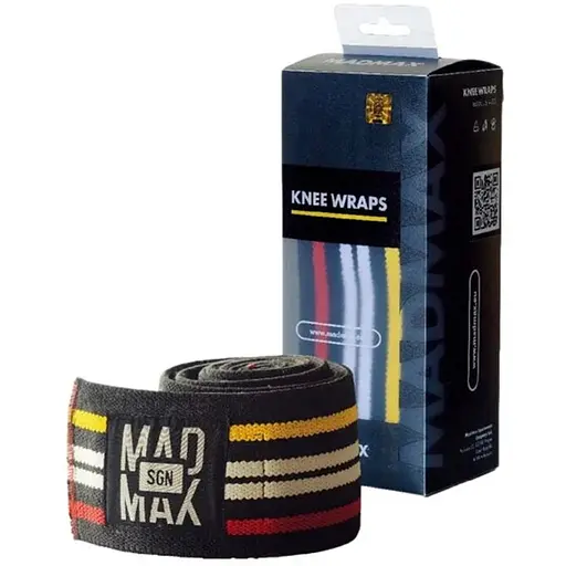 Бинти на коліна MadMax MFA-292 Knee Wraps Black (MFA-292-U) - фото 1