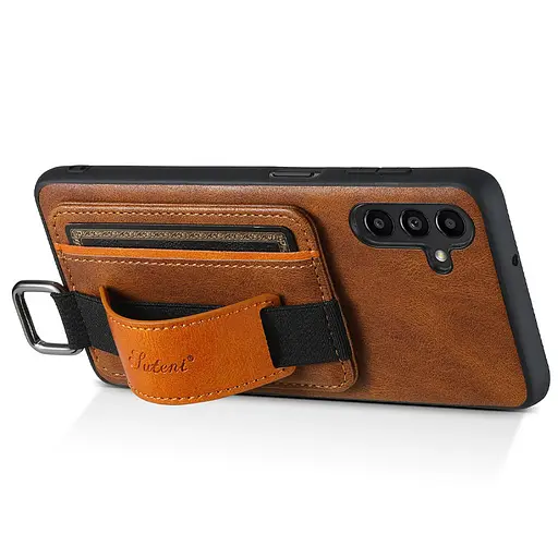 Шкіряний чохол Epik Wallet case and straps для Samsung Galaxy S24 Коричневий / Brown - фото 4