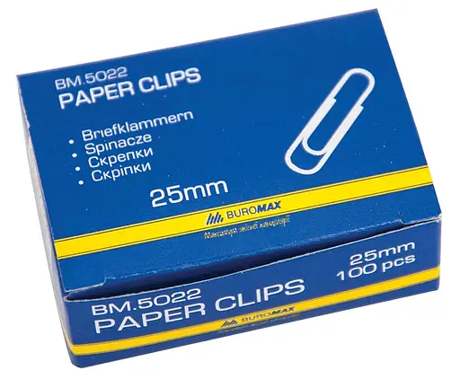 Скріпки оцинковані Jobmax, 25 мм, 100 шт., круглі, 10 упаковок