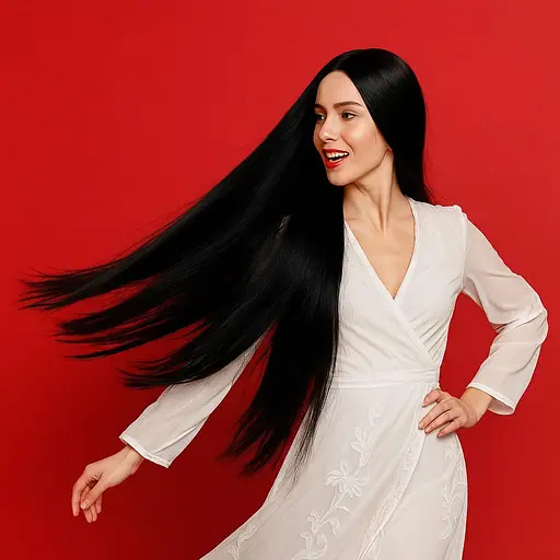 Перука аніме без чубчика 100 см Чорний - фото 1