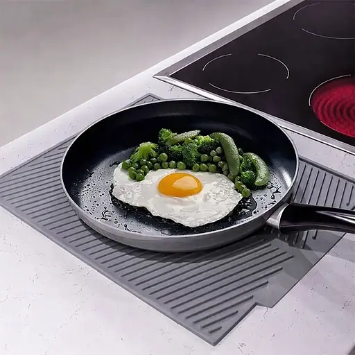 Силіконовий килимок для сушіння посуду зі зливом підставка-килимок для мокрого посуду 42х33 см Сірий 88192 - фото 4