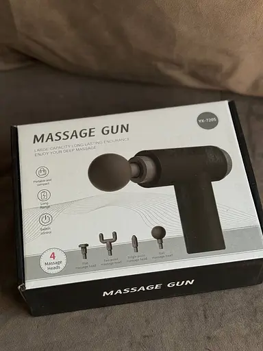 Перкусійний масажер YX-720S акумуляторний 1300 mAh Антицелюлітний вібромасажер для тіла 4 насадки Білий - фото 6