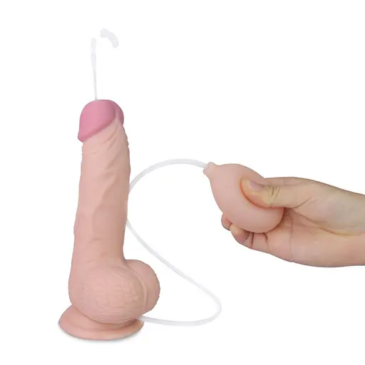 Фалоімітатор Cumming Softee Soft Ejaculation Cock With Ball 8" 20.3 см тілесний - фото 2