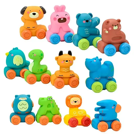 Машинка из резины Забавный английский алфавит, 624/26 шт. в коробке (В ассортименте) - фото 2