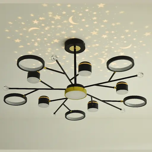 Світлодіодна накладна люстра Ardero AL6121ARD STORIA 72Вт чорний золото - фото 3