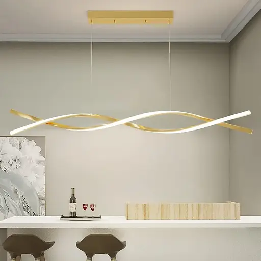 Светодиодная люстра Волна PJ802G (Золотистый) 80см - фото 3