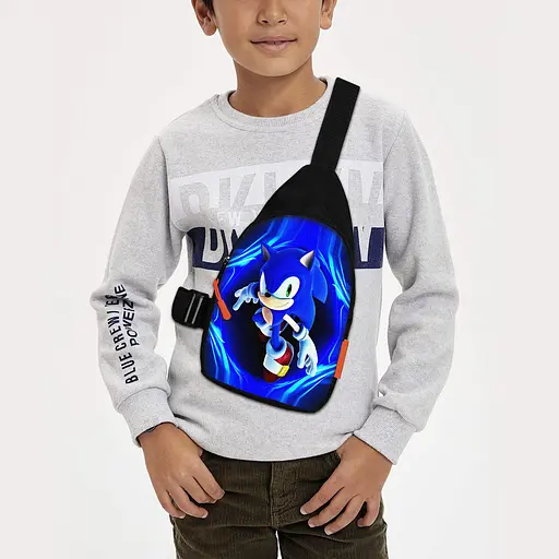 Сумка через плече дитяча Супер Сонік 29х17 см сумка слінг для хлопчика (02198)