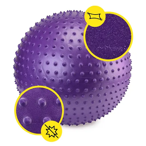 Мяч для фитнеса (фитбол) Cornix 55 см массажный Anti-Burst Violet XR-0468 - фото 4