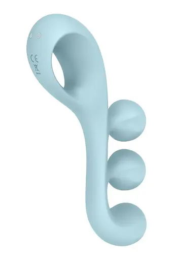 Вібратор для потрійної стимуляції Satisfyer Tri Ball 2 20.5 см блакитний - фото 11
