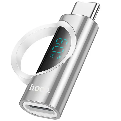 Переходник Hoco UA32A Type-C male to Lightning female display adapter Silver - фото 2