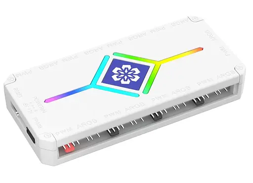 Контролер Coolmoon PWM ARGB controller (H9 WHITE) White - фото 1