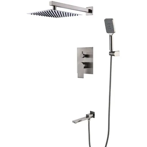 Душевая система скрытого монтажа Gappo G7199-20 с 3-функциями, излив - переключатель на лейку, Нержавеющая сталь - фото 1