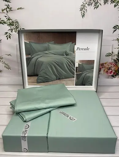 Постільна білизна Percale Yesil Сатин Преміум Romeo Home pbe0051810 - фото 2