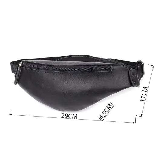 Сумка бананка для чоловіків із гладкої натуральної шкіри SHVIGEL 29х11х4,5 см sum0027406 - фото 3