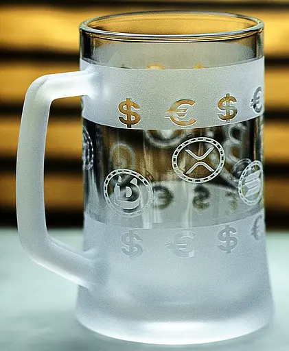 Пивний кухоль Crypto King з гравіюванням БІТКОІН ETH DOGE SOL BNB TON Подарунок трейдеру Келих для криптоаналітика - фото 2