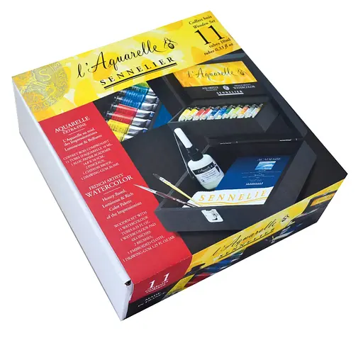 Подарочный набор акварельных красок Sennelier L'Aquarelle, 11 туб по 10 мл, +аксессуары - фото 2