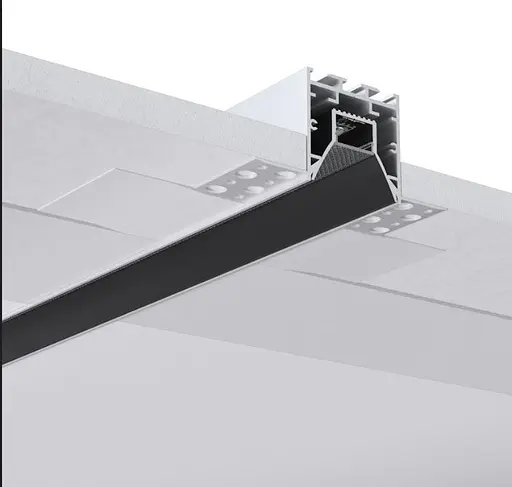 LED профіль врізний під шпаклівку+вставка чорна "антиблік", 2м KLOODI KLP165 2 - фото 4