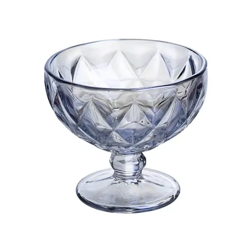 Набор креманок Diamond Blue 6 штук по 300 мл. HP-19-277 прозрачный для десертов йогуртов с огранкой Yiwu HP-19-277 - фото 2