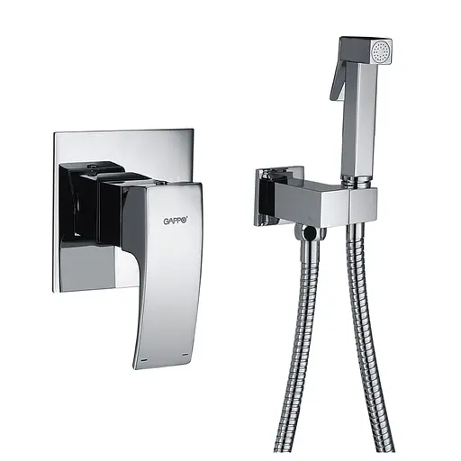 Набір гігієнічного душу прихованого монтажу Gappo G7207, хром, Хром - фото 1