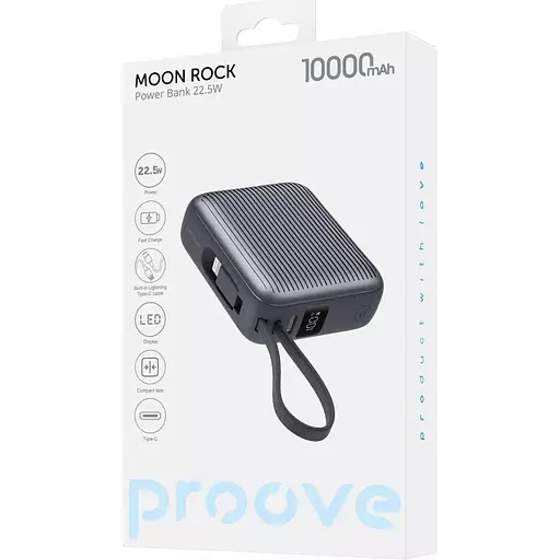 Внешний аккумулятор Proove Moon Rock 10000mAh 22.5W Gray (PBM122012105) [136804] - фото 3