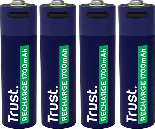 Акумулятор Trust AA 1700 мАг, TYPE-C, 4 шт, синій (25631_TRUST) - фото 3