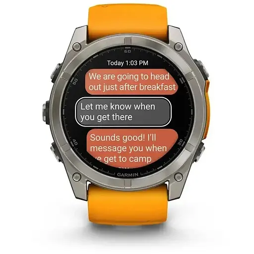 Смарт-часы Garmin Fenix 8 51mm AMOLED Sapphire Graphite DLC Titanium with Spark Orange Silicone 010-02905-53 - фото 9