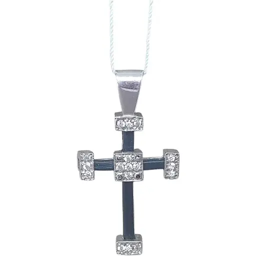 Срібний хрест Гаразд з каучуком і фіанітами. 5541757 мал