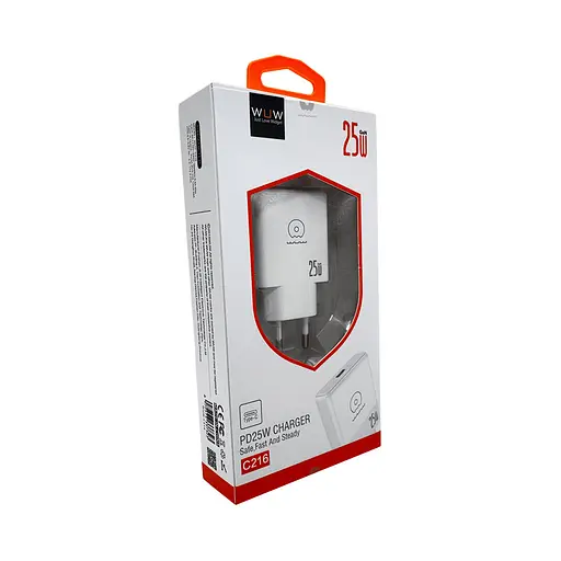 Мережевий зарядний пристрій WUW-C216 25W Gan ChargerUSB C білий - фото 2