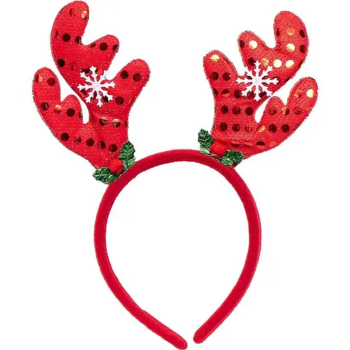 Обідок новорічний "Оленячі роги" Bambi 2502(Red) червоний - фото 1
