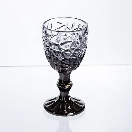 Набір чарок на ніжці 6 штук 50 мл для горілки наливки подарункові чарки скляні фігурні Сірі Yiwu HP-19-186 - фото 2