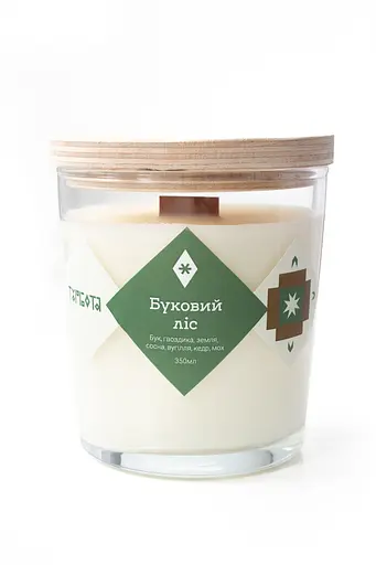 Свічка Буковий ліс 350 мл 45 год Великі Соєвий віск  - фото 1