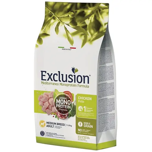 Корм Exclusion Adult Chicken Medium Breed для дорослих собак середніх порід з куркою 1кг (на вагу) - фото 1