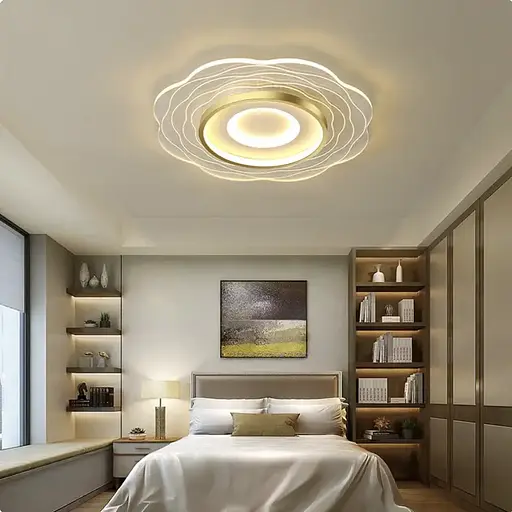 Світлодіодна люстра Квіточка PJ827WG (Біло-золота) 40см - фото 4