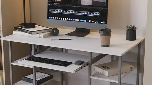 Компьютерный стол Ferrum-decor Тим 75x140x60 серый ДСП Белый 16мм (FRD-102468) - фото 3