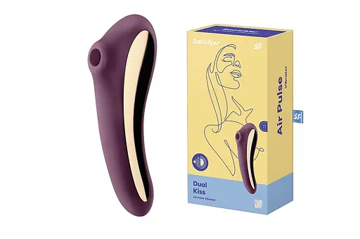 Вакуумний кліторальний стимулятор з вібрацією Satisfyer Dual Kiss фіолетовий - фото 5