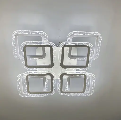 Люстра в матовом белом корпусе с прозрачным акрилом Line.F A 2517/4+4 XS WH - фото 5