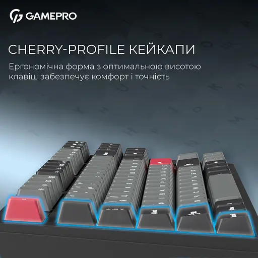 Клавіатура GamePro Asgard Ragnar Keychron Super Red Switch Wireless/Bluetooth/USB Black бездротова (MK285BK) - фото 7