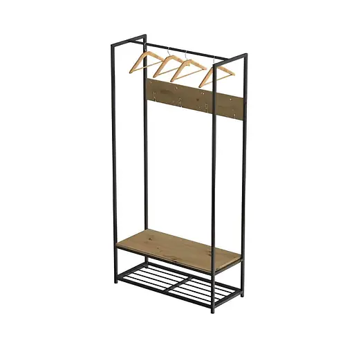 Вешалка модульная напольная Ferrum-decor Трелис 13 180x90x38 черный ДСП Дуб Артизан 16мм (FRD-104327)