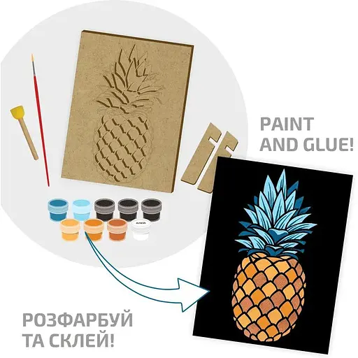 Набір картина 3D Rosa Talent Ананас 3D МДФ 24 5х18 5 см - фото 3