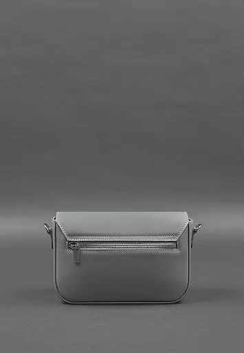 Жіноча шкіряна сумка Mary сіра - фото 7