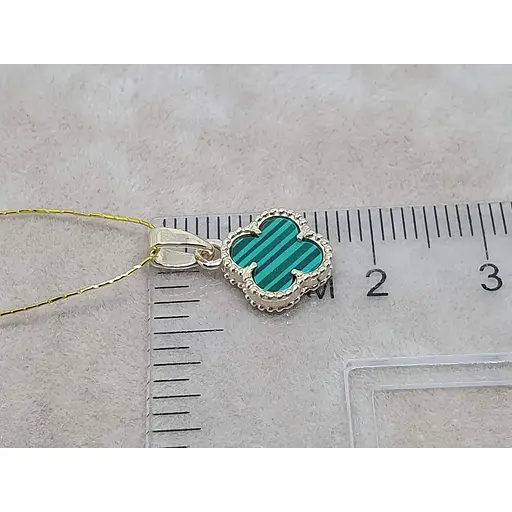 Золотая подвеска Платон Клевер с малахитом. 2П125/71Б - фото 5