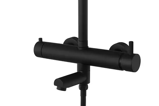 Душова система Corsan Lugo black mat з виливом CMN015MBL, Чорний матовий - фото 3