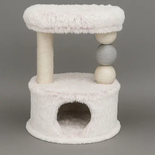 Дряпка-будиночок Trixie Harvey для котів джут/плюш біло-рожева 54х40х73 см [CD] - фото 6