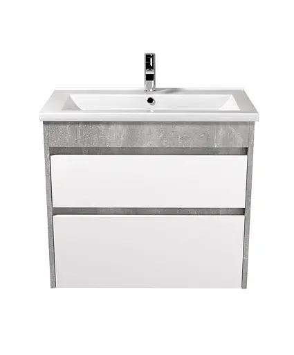 Тумба Мойдодир Polo Loft 80-U з умивальником Cosmo бетон з білим Сірий - фото 8