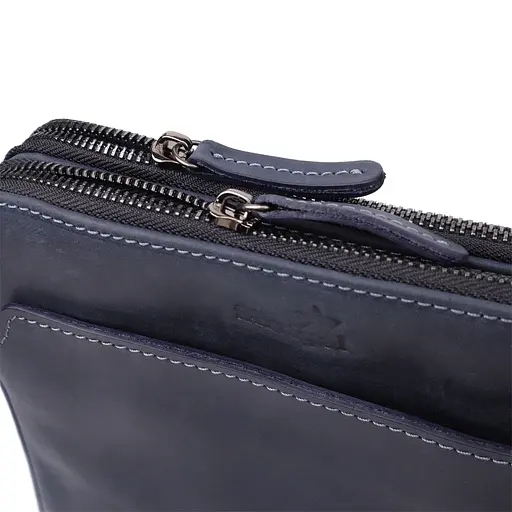 Практична чоловіча сумка через плече із вінтажної натуральної шкіри SHVIGEL 20х26х4,5 см sum0027435 - фото 5