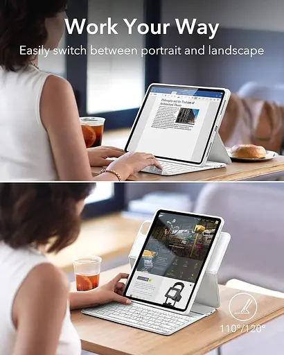 Чохол із клавіатурою ESR для iPad Pro 11 дюймів (1ª, 2ª, 3ª, 4ª покоління) та iPad Air (4ªª, 5ª покоління), знімний магнітний - фото 7