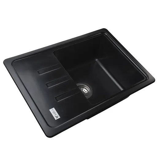 Гранитная мойка Mira MONTI черная 620х435 мм для кухни устойчивая к царапинам безопасная для пищи - фото 3