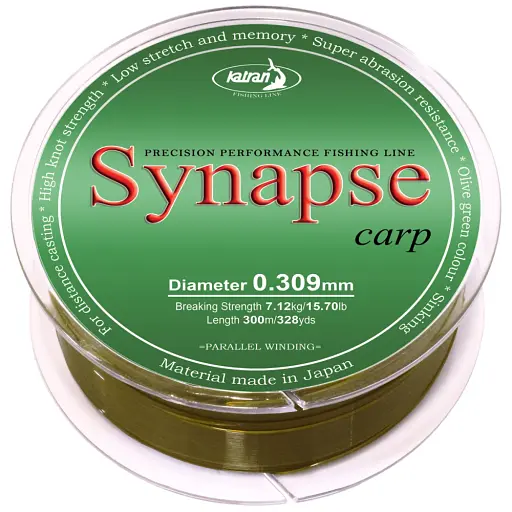 Волосінь Katran Synapse Carp 300 м (olive green) 0.309 мм 15.3 lb/7.12 кг