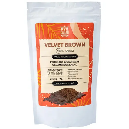 Какао-порошок Wow Cacao Velvet Brown 100% 250 г